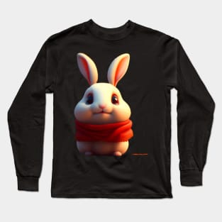 Cute adorable  little bunny and happy smiling Long Sleeve T-Shirt